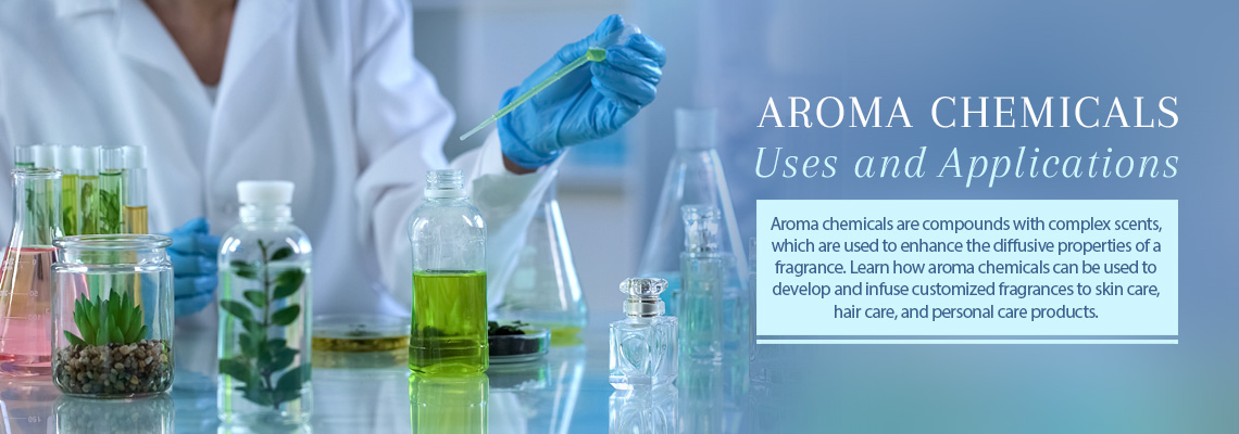 Aroma chemicals are used to enhance the aromatic properties of scents and fragrances. Discover how aroma chemicals can be used in perfumery and to create custom scents for skin care, hair care, personal care, and household products. 