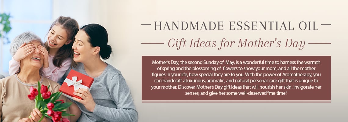  Instead of buying a generic present with excess packaging, harsh chemicals, and no personality, show the moms in your life how special they are with a handmade, luxurious personal care gift inspired by the power of Aromatherapy. 