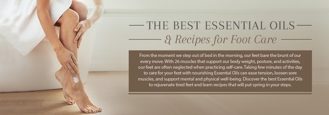 Take care of your feet! Take some time to massage different pressure points on your feet to rejuvenate and improve your overall well-being. Discover the best Essential Oils for optimal foot care and recipes to keep your feet healthy and fit.
