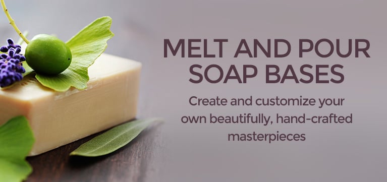 Bar of soap made with melt and pour soap base