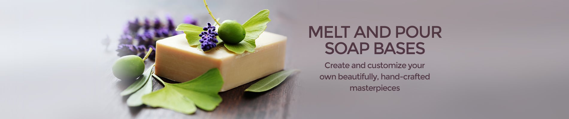 Bar of soap made with melt and pour soap base