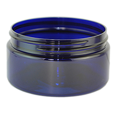Boston Round Cobalt Blue PET Plastic Jar