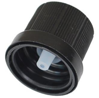 18 mm Tamperproof Black Cap With Horizontal Dropper  & Ring