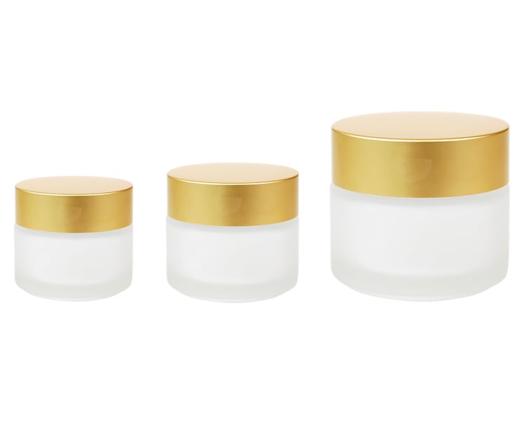 Download Glass Jars Classic Round Frosted Gold Matt Cap Bulk Prices