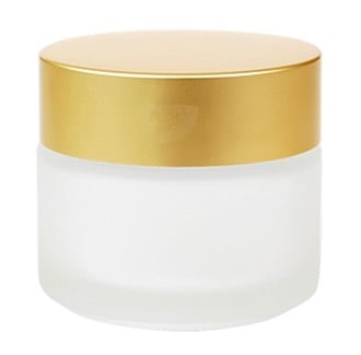 Classic Round Frosted (Gold Matte Cap) Glass Jar