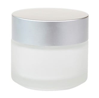 Classic Round Frosted (Silver Matte Cap) Glass Jar