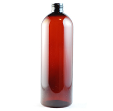 Cosmo Round Amber PET Plastic Bottle